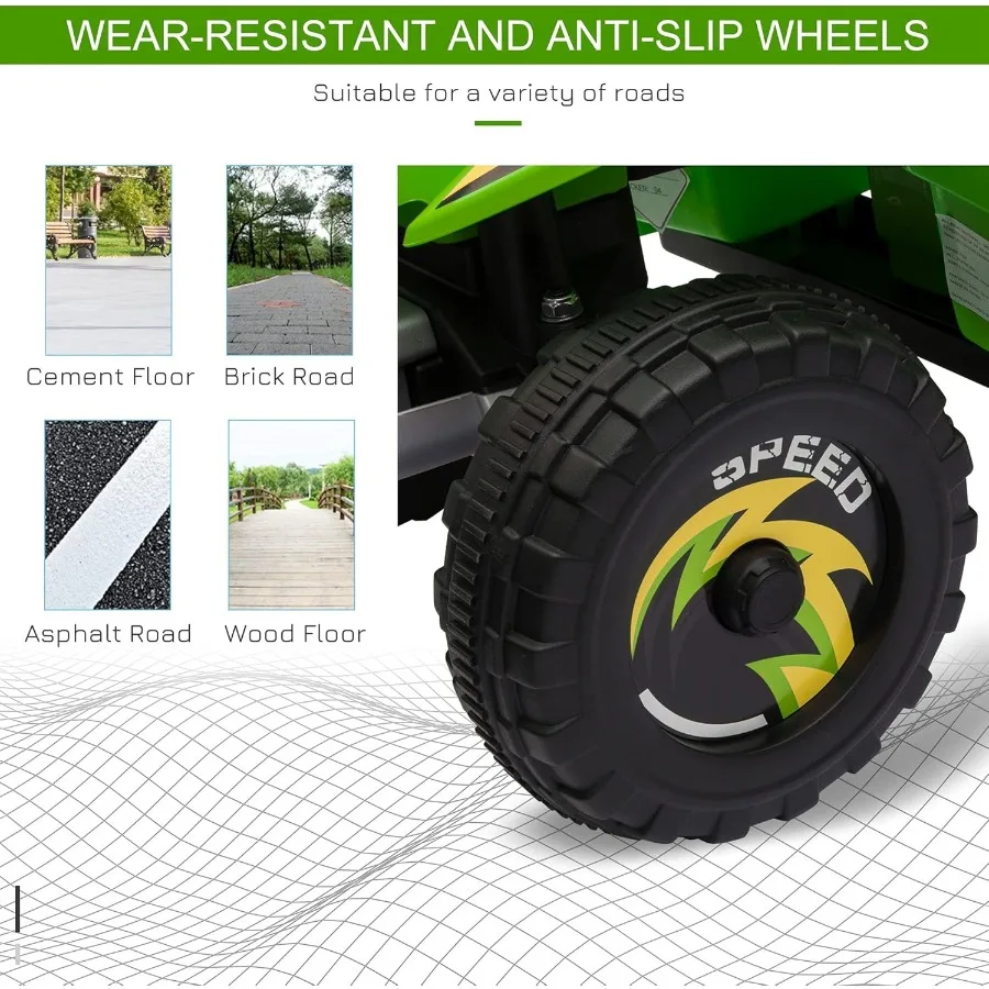 سيارة ركوب ذات 4 عجلات للأطفال بقدرة 6 فولت، مركبة كهربائية رباعية المزودة بمحركات تعمل بالبطارية مع مفتاح أمامي/خلفي لمدة 18-36 شهرًا