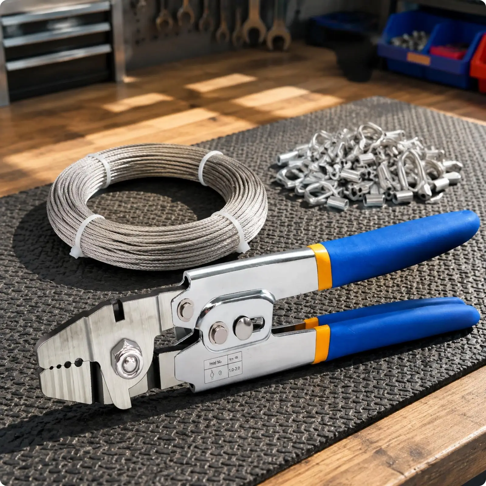 Heavy Duty Manual Cable Crimping Tool with Multi Channel Head for Steel Wire Rope Sleeve Termination and Repair - view 4