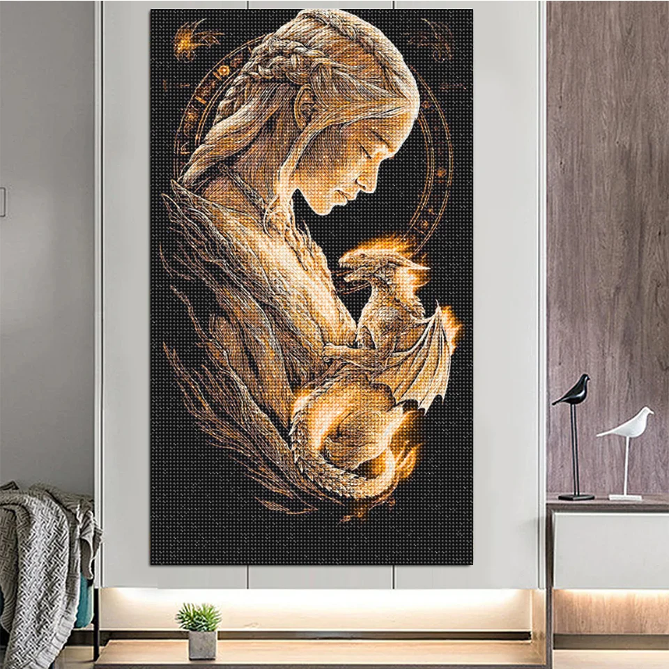 Żywy Złoty Król i Smok 5D DIY  – Queen Art Craft recenzja i cena