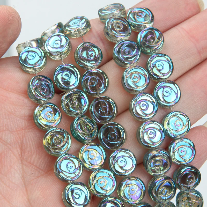 1 Strand 64PCS 11mm Irregular Crystal Spacer Beads AB Sparkle Glass Bead Charms for Bracelet Making DIY Jewelry Making Wholesale