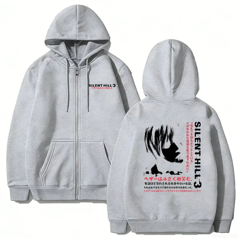 Silent Hill Game Print Reißverschluss-Hoodies für Damen und Herren, Herbst-Winter, lässig, hochwertige Mode, Y2K Reißverschluss-Pullover, Sweatshirts – Detail 6
