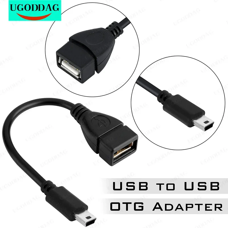 Mini USB OTG Cable USB A Female to Mini 5P USB B Male Conversion Adapter 10CM OTG Cable up to 480mbps for Digital Cameras Cable