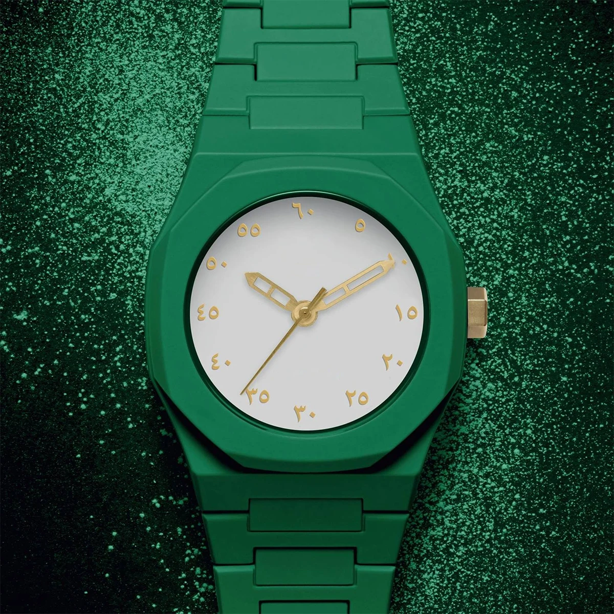 Новые трендовые классические креативные персидские цифровые кварцевые часы 3ATM водонепроницаемые мужские часы темно-зеленые деловые кварцевые часы