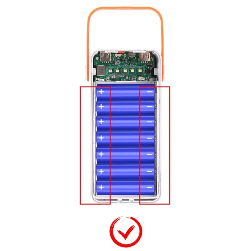 Battery Case 21*18650 Power Bank Dual USB Type C Fast Charging Power Bank DIY Battery Storage Box with LED Flashlight Function