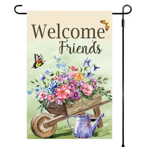 Super Tough Garden Flag - Welcome Friends - 12in x 18in