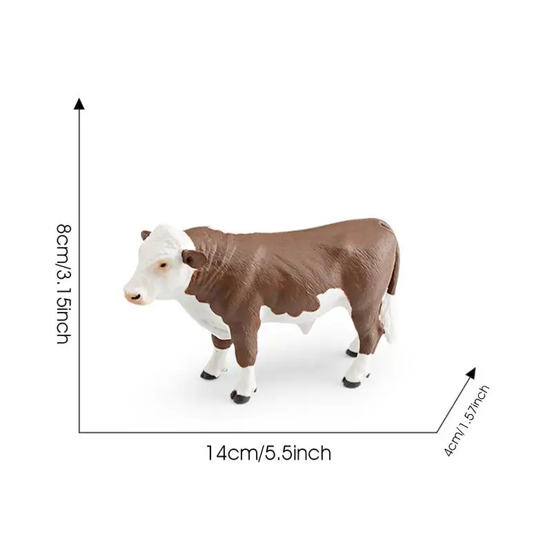 Farm Cattle Toy Realistic Miniatures Cattle Cow Figurine Garden Cattle Figurines Collection Model Toy For Kids Gift