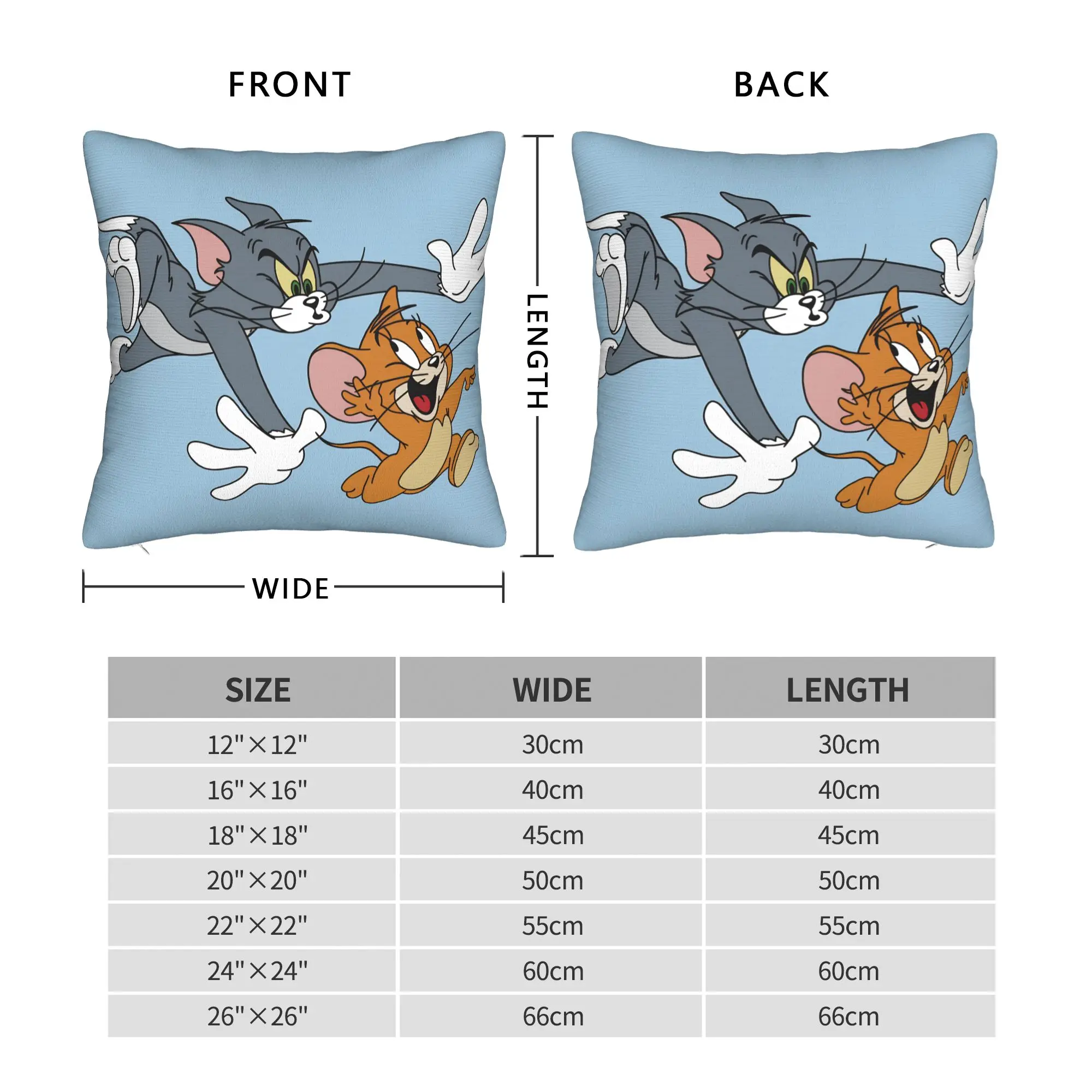 Pillow Case Good Friends Jerrys and Toms Soft  Pillow Cover For Living Room Bed Chair Funny Pillowcases view 3