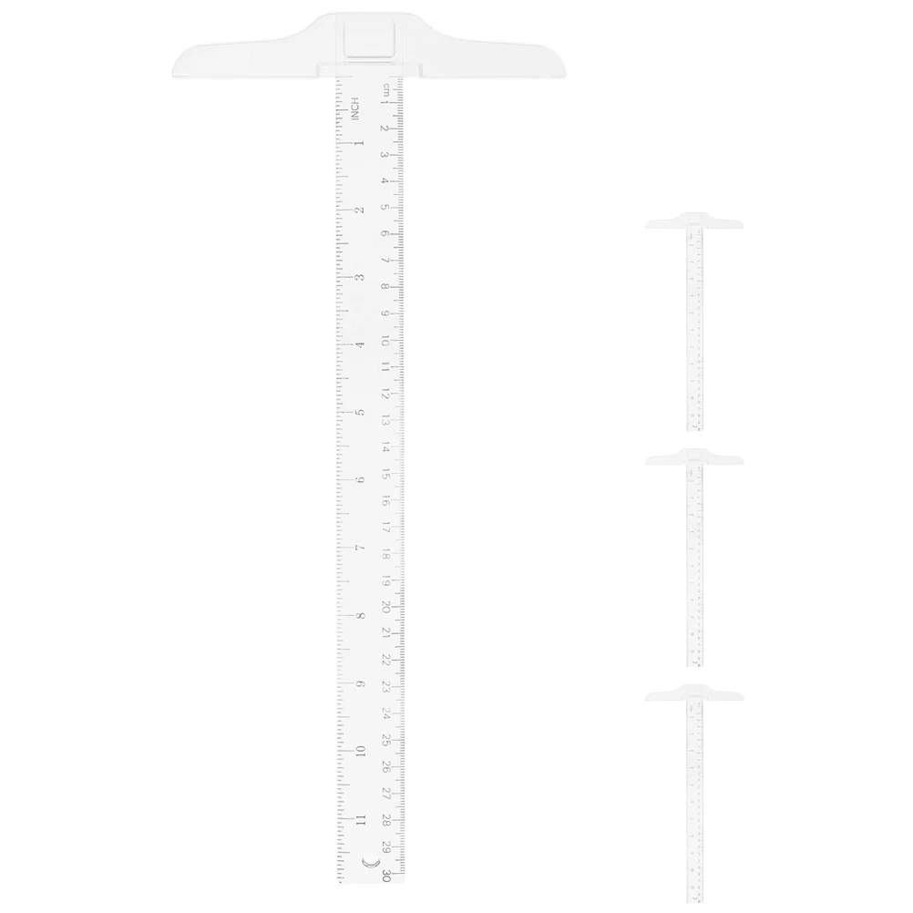 4 Pcs Transparent Ruler 12 Inch 30 Cm Drafting Tool Lightweight Wear Resistant Architect Drawing Precision Woodworking