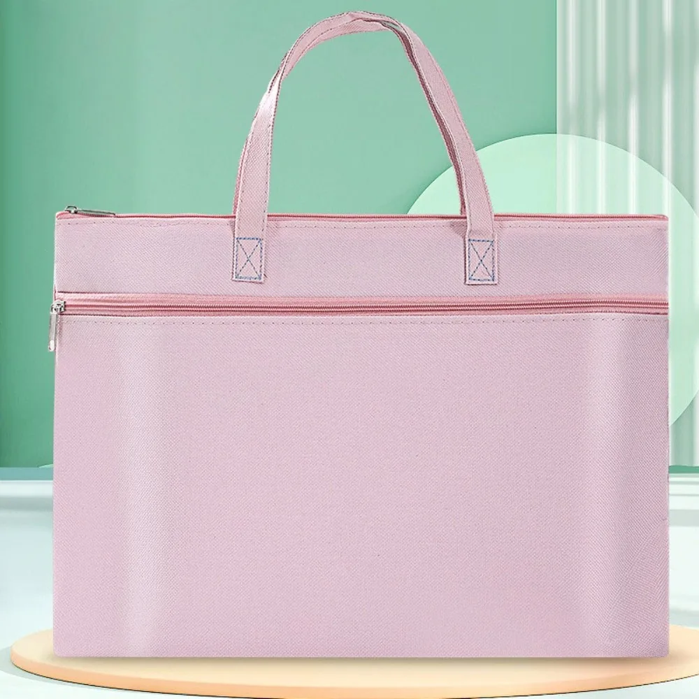 Stationery Dustproof Oxford Cloth File Bag Large Capacity A4 Document Bag Zipper File Folder School Office