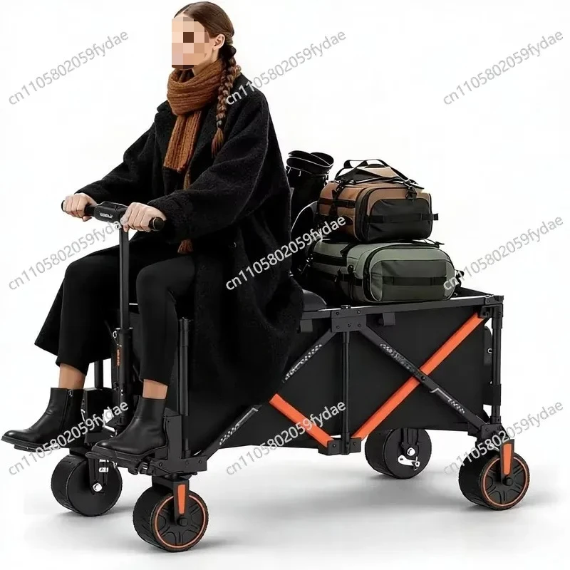 Suitable for Beach/outdoor Use, 551-pound Load-bearing Folding Cart with Reverse Function
