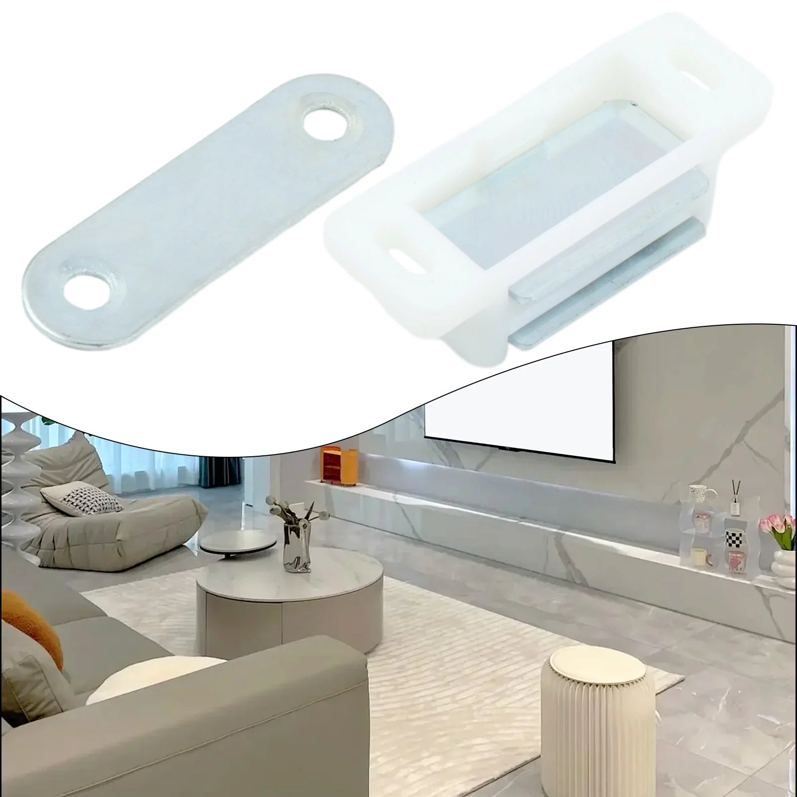 Магнитная защелка для шкафа, аксессуары, ящики, защелка для мебели, белая/коричневая/черная фурнитура, надежная замена, сейф