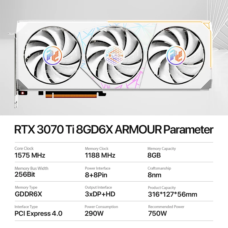 PELADN Đồ Họa Mới Thẻ RTX 3070Ti 8G GDDR6X GPU NVIDIA Máy Tính PC Chơi Game RTX3070 Ti Card