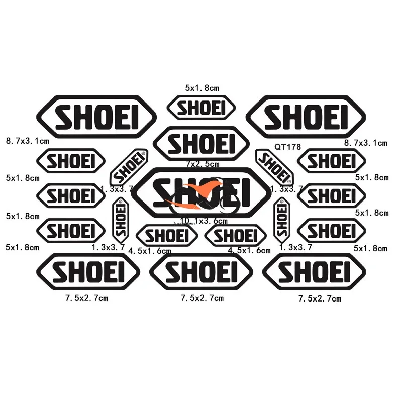 Motorcycle Electric vehicle racing helmet sticker FOR SHOEI waterproof decorative film universal logo sticker