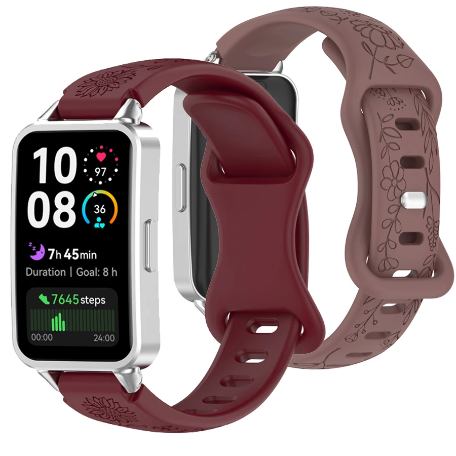 3D силиконовый ремешок для Huawei Band 10 9 8, спортивный дышащий ремешок для часов, сменный браслет для Huawei Band 8 9 10, браслет