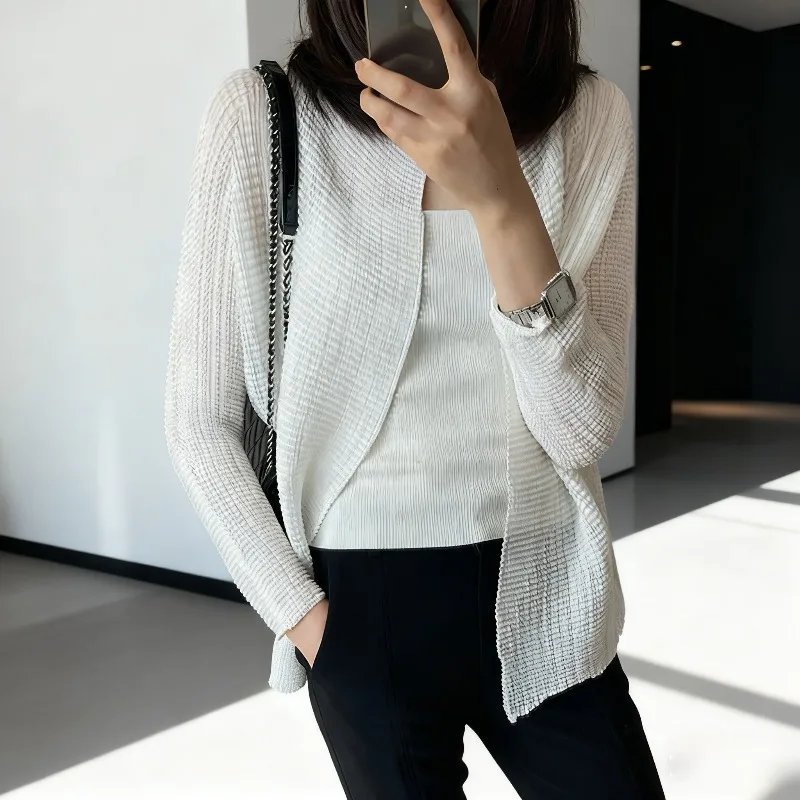 

Miyake Pleated Plisse Jacket 2026 Spring New High-class Sense Fashion Sun Fold Shirt Female Loose Thin Section Sunwear Jacket