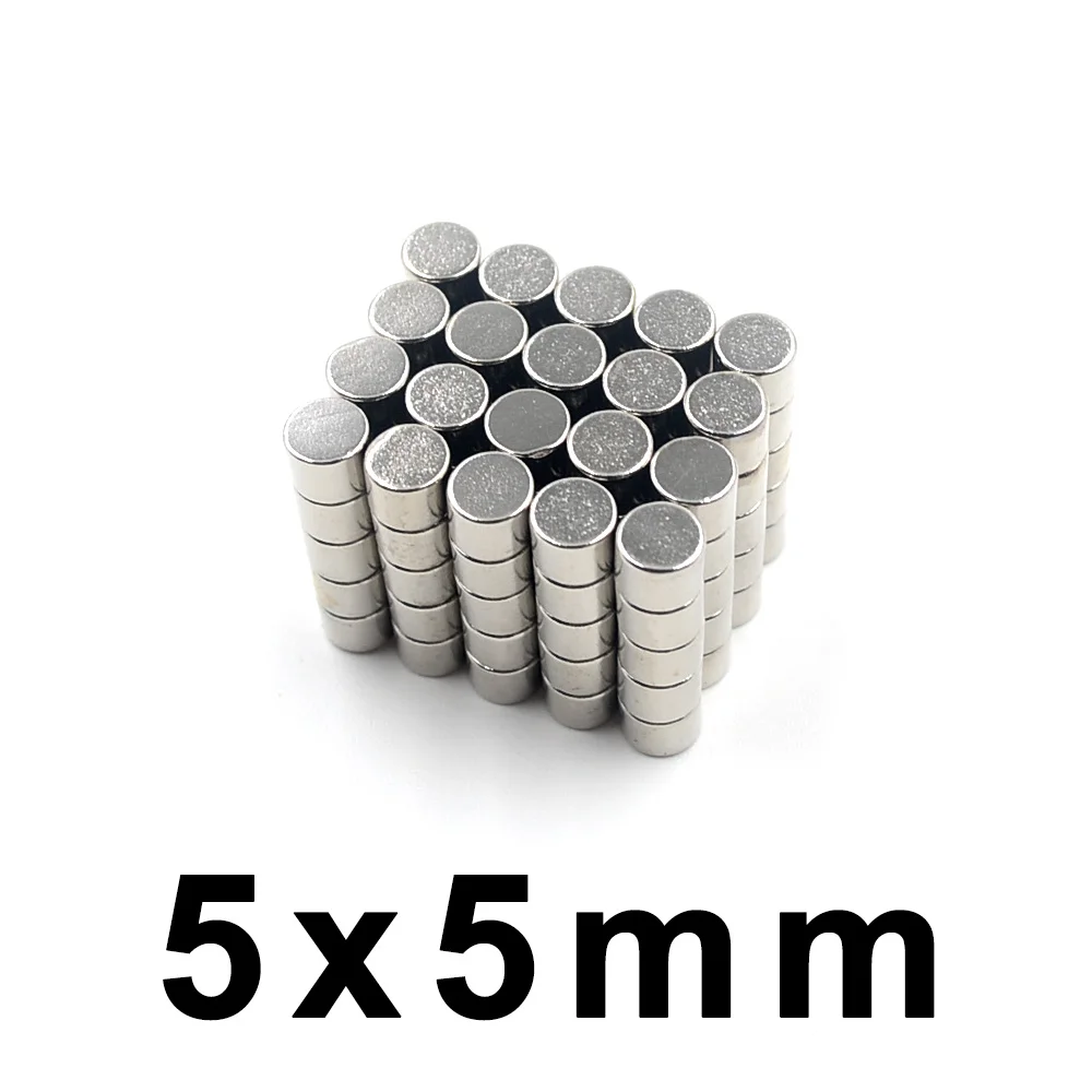 10/50/100/Pcs 5x5mm Neodymium Magnet NdFeB Round Super Powerful Strong Permanent Magnetic imanes Disc Fridge Magnet 5*5