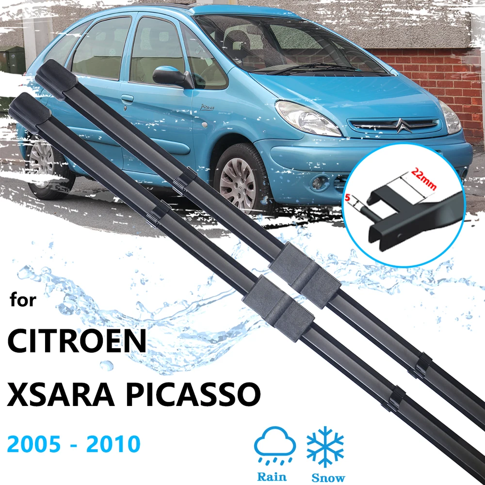 For Citroen Xsara Picasso 2005 2006 2007 2008 2009 2010 Front Rear Wiper Blades Rubber Windshield Windscreen Windows Accessory