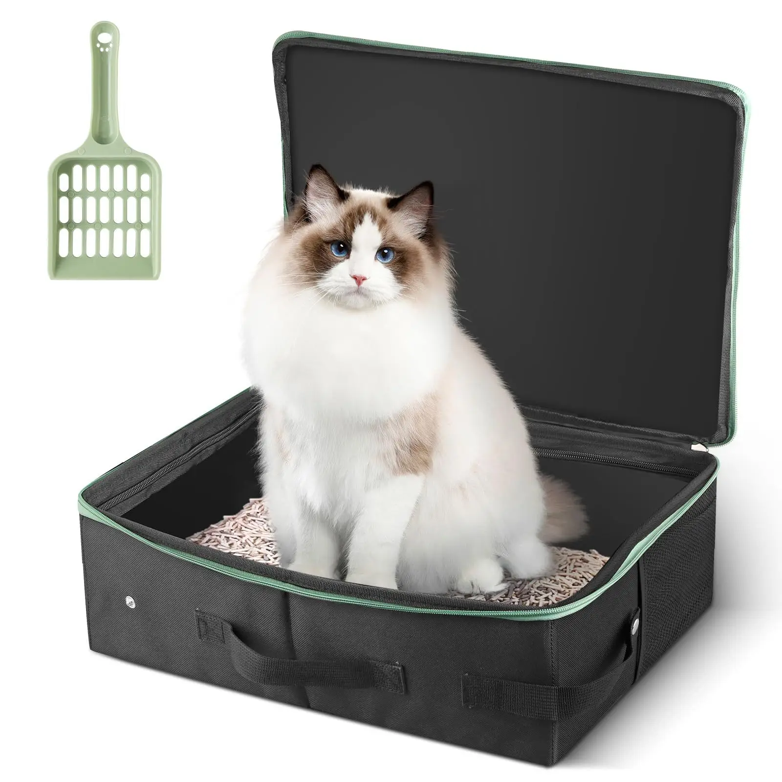 

Portable Waterproof Litter Box Travel Outdoor Foldable Toilet Disassembly Sand Storage Bag Supplies Bapa