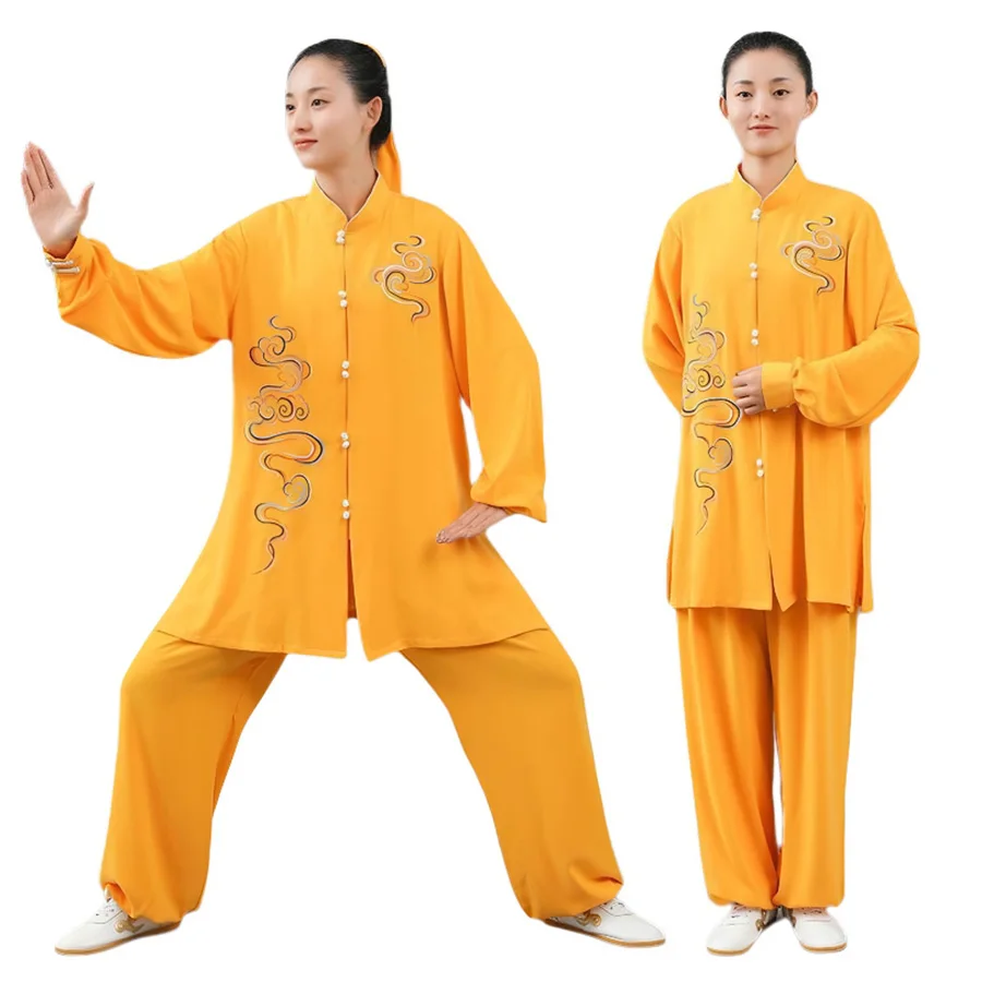 

Костюм для тай-чи и ушу USHINE: традиционная форма для кунг-фу с вышивкой дракона, для тренировок по боевым искусствам, вин-чунь и утренних упражнений