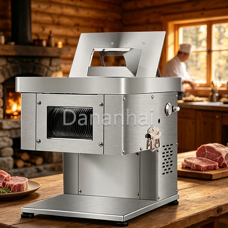 Commercial Electric Meat Cutter 110V/220V Fully Automatic Stainless Steel Beef Shredder for Kitchen