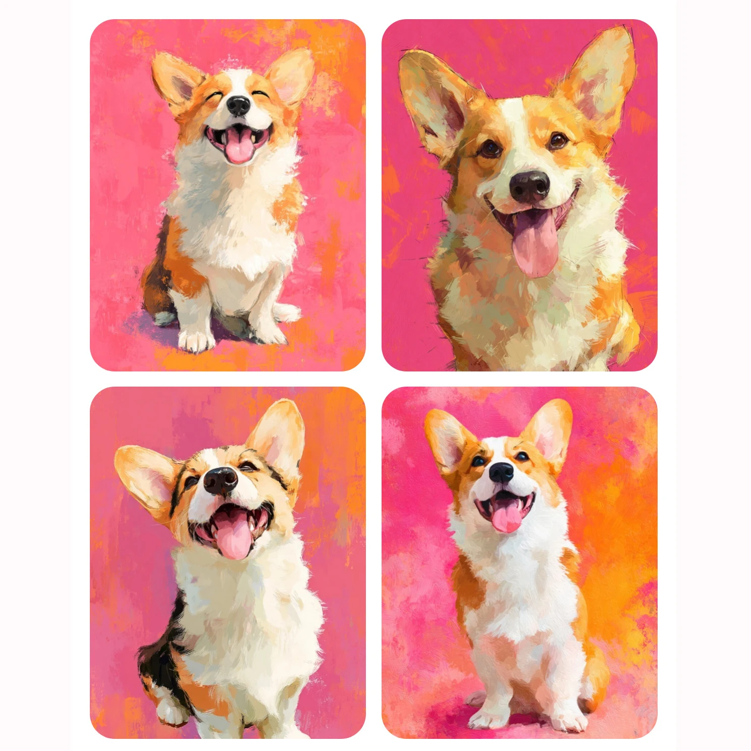 

Hand Paint Laughing puppy Painting By Numbers Kit DIY Acrylic Artwork Canvas Art Gift Home