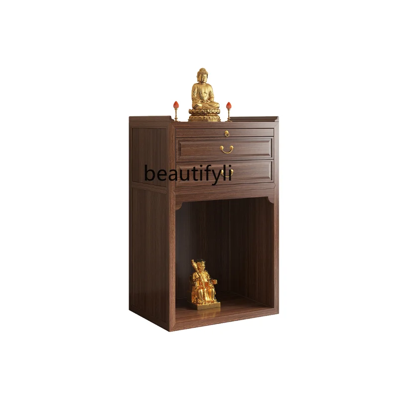 

Customized Household Solid Wood New Chinese Style Buddha Cabinet Buddha Shrine Table Cabinet Landlord God of Wealth Altar