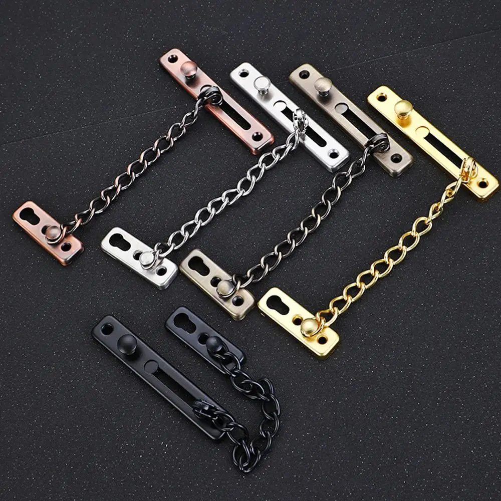 

Durable Stainless Steel Door Chain Lock Anti-theft Security Door Inner Latch Buckle Sliding Fastener Hardware Accessories