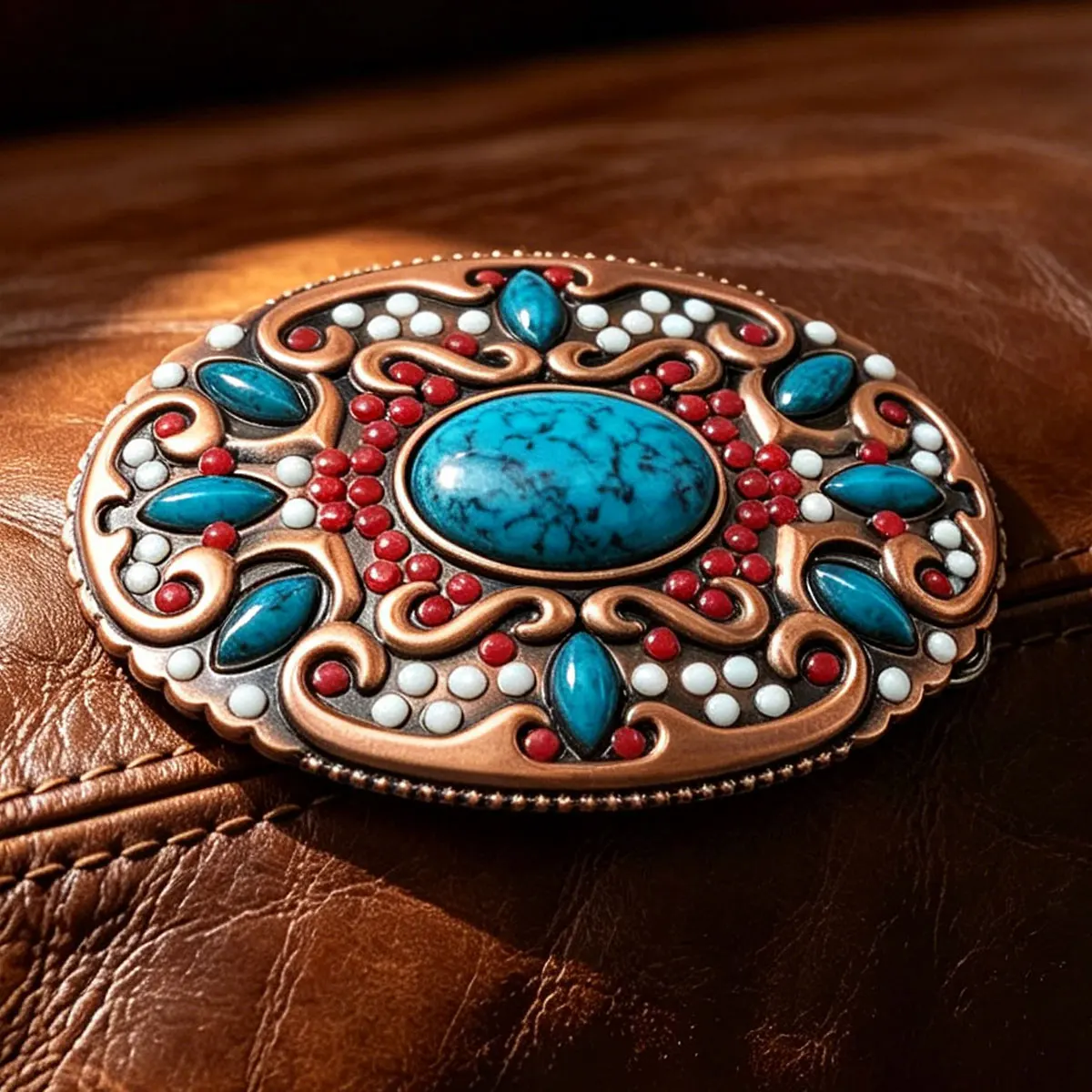 Men's Retro Western Cowboy Turquoise Belt Buckle Fashionable Stylish Accessory