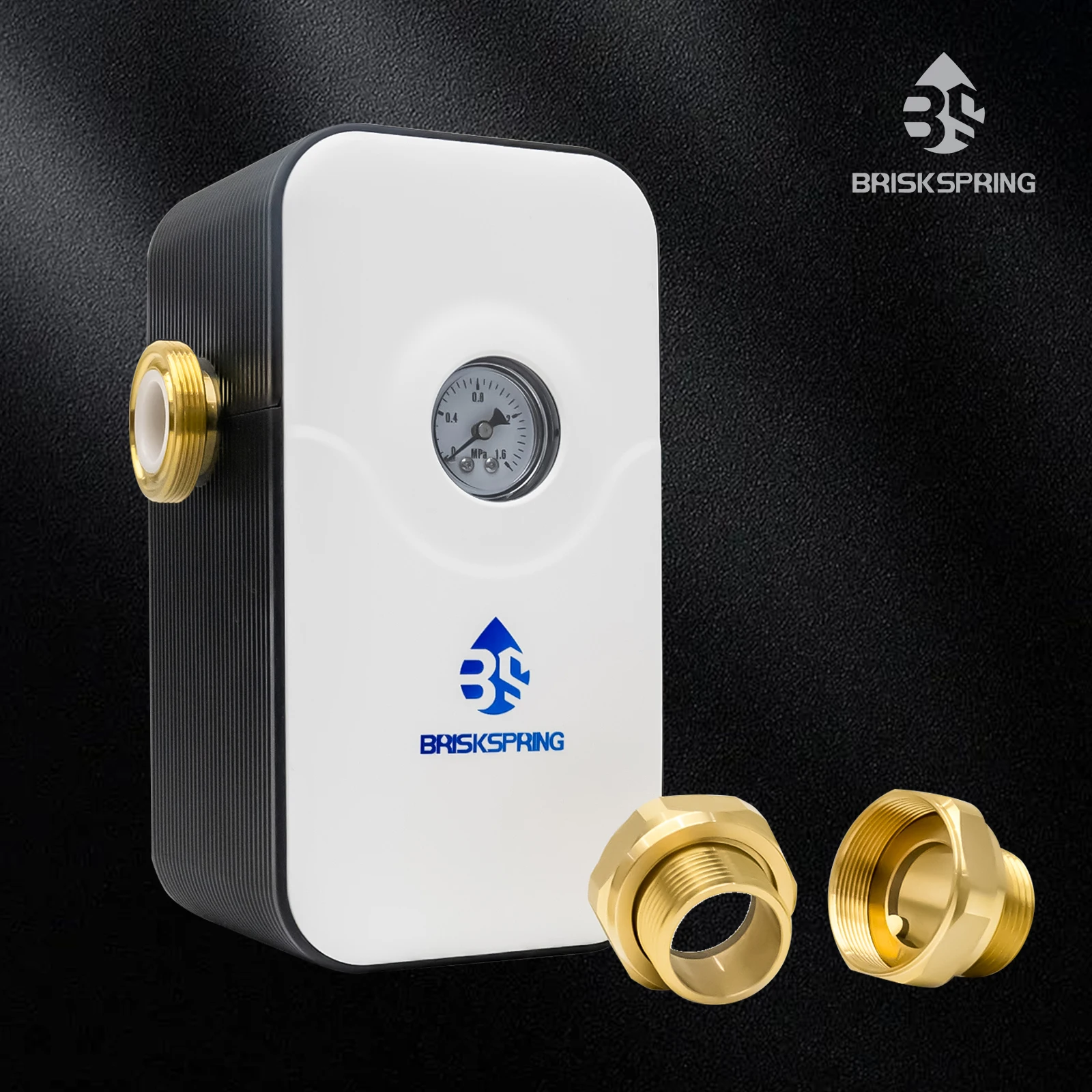 BriskSpring Whole House Water Conditioner Descaler Salt Free Water Softener System Hard Water Anti Limescale 6T/H Large Flow