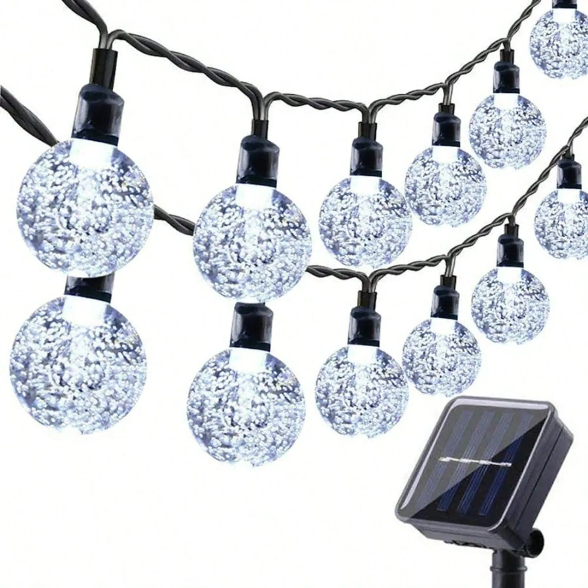 

Outdoor Solar String Lights 31.16FT 50 LED Waterproof Fairy Bubble Crystal Ball Light