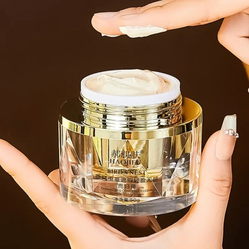 50g 버드네스트 동충하초 톤업 프라이머 3-in-1 브라이트닝 보습 라이트 커버리지 페이스 컨실러 스킨케어 메이크업 CC 크림