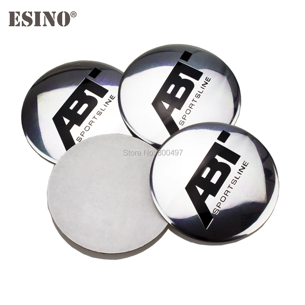 

4 x Car Styling 3D Metal Aluminium Alloy Wheel Center Cap Stickers Wheel Hub Cap Decals Emblems Badges for ABT Sportsline