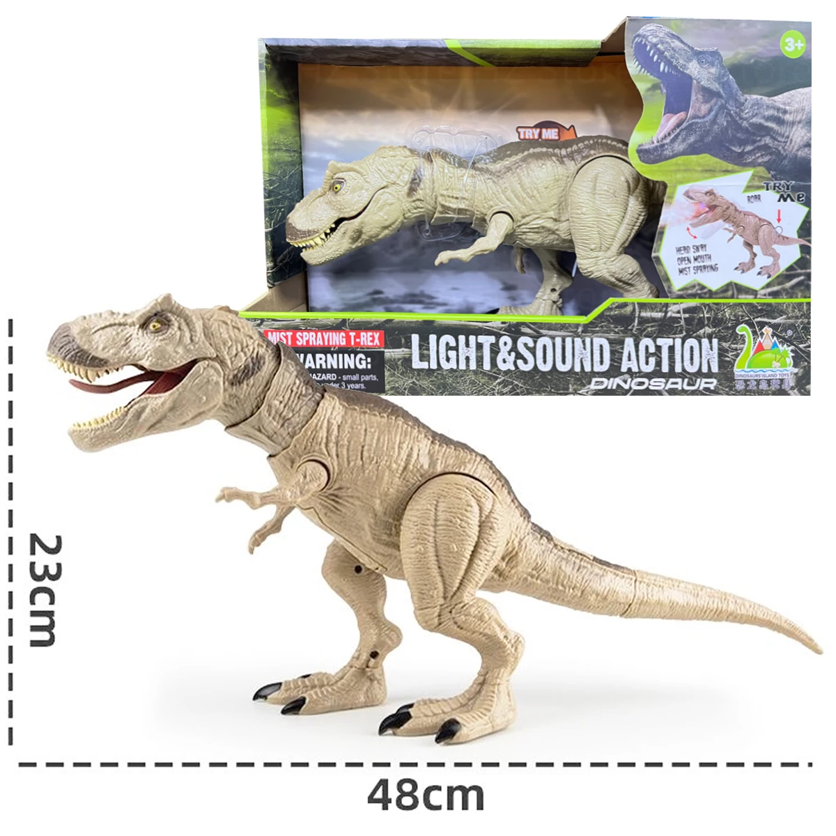 Фигурка тираннозавра Рекса, игрушка-динозавр, реалистичная игрушка T-Rex с вибрацией ревом, огнями, спреем, подвижными челюстями и конечностями, подарок