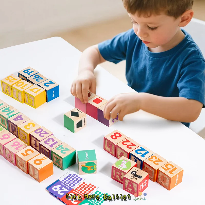 Montessori Holz Anzahl Blöcke Frühen Lernen Spielzeug Für Kinder Buchstaben Form Farbe Tier Erkenntnis Vorschule Pädagogisches Puzzle