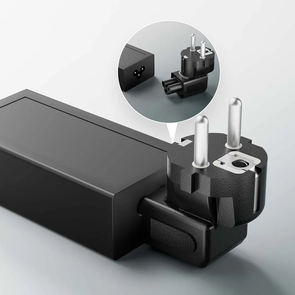 الاتحاد الأوروبي كابل توصيل محول الطاقة الاتحاد الأوروبي التوصيل إلى الشكل 8 بزاوية IEC C7 البرسيم ورقة محول CEE 7/16 إلى أوروبا IEC C5 إلى EURO CEE7/7 المكونات