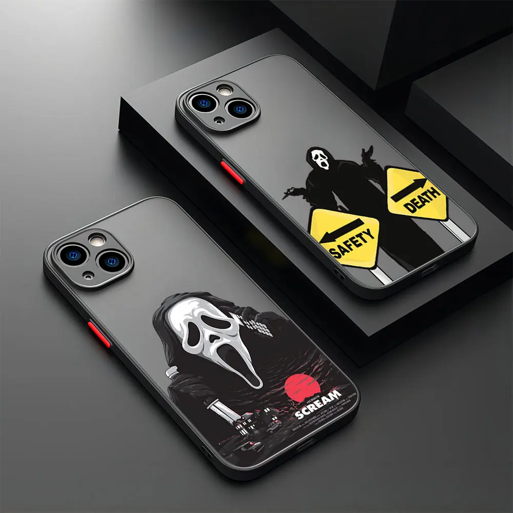 Ghostface Fear Scream Movie Phone Case For Xiaomi Redmi Note 13 12 11 10C 10X 9 9A 9T 9C 8 7 Pro Plus 5G Matte Transparent Cover