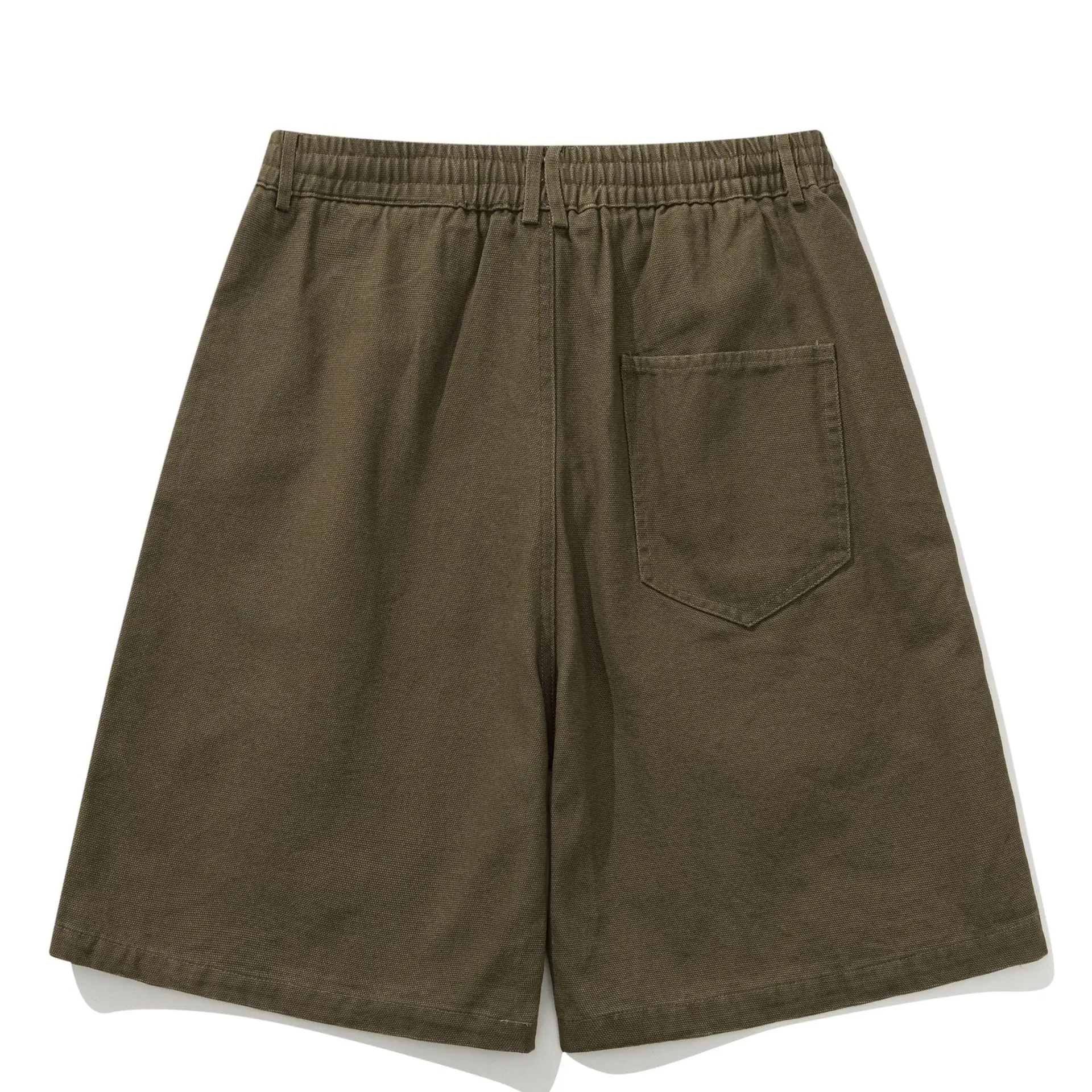 Summer Japanese Vintage Amekaji Washed Patchwork Workwear Shorts Unisex 100% Cotton Loose Wide-Leg Casual Cropped Trendy Shorts