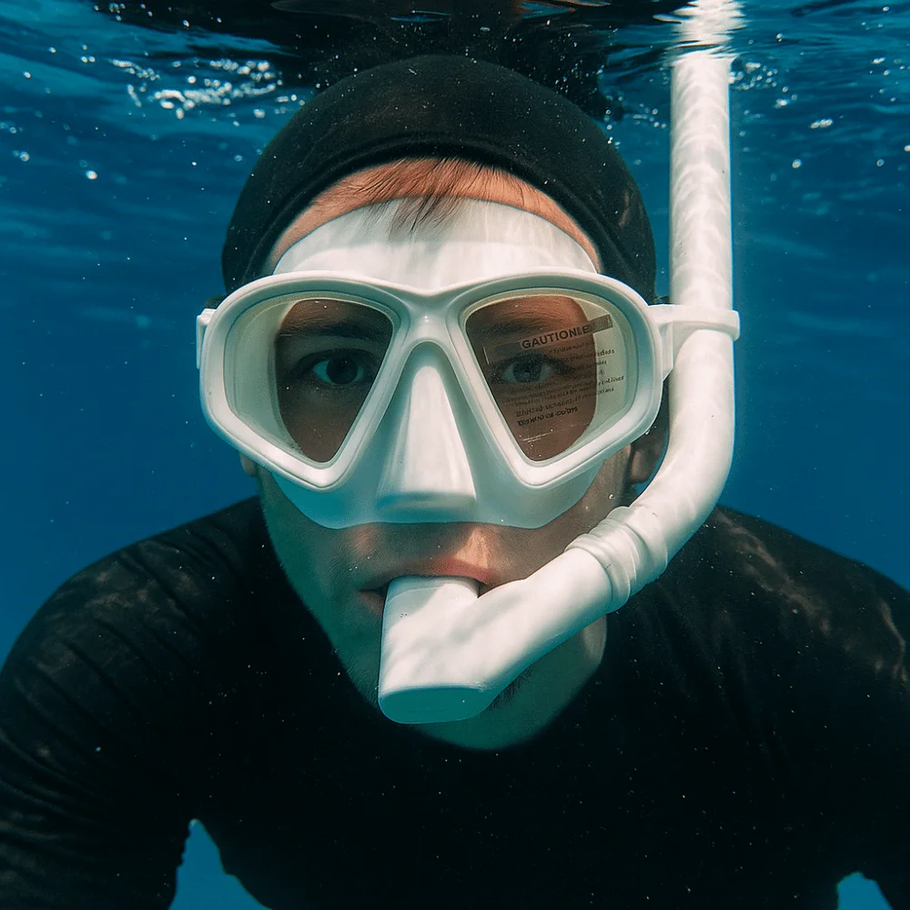 

Professional Tempered Glass Freediving Mask J-Type Diving Mask Waterproof Diving Mask Anti-Fog Low Volume Snorkel Set Freediving