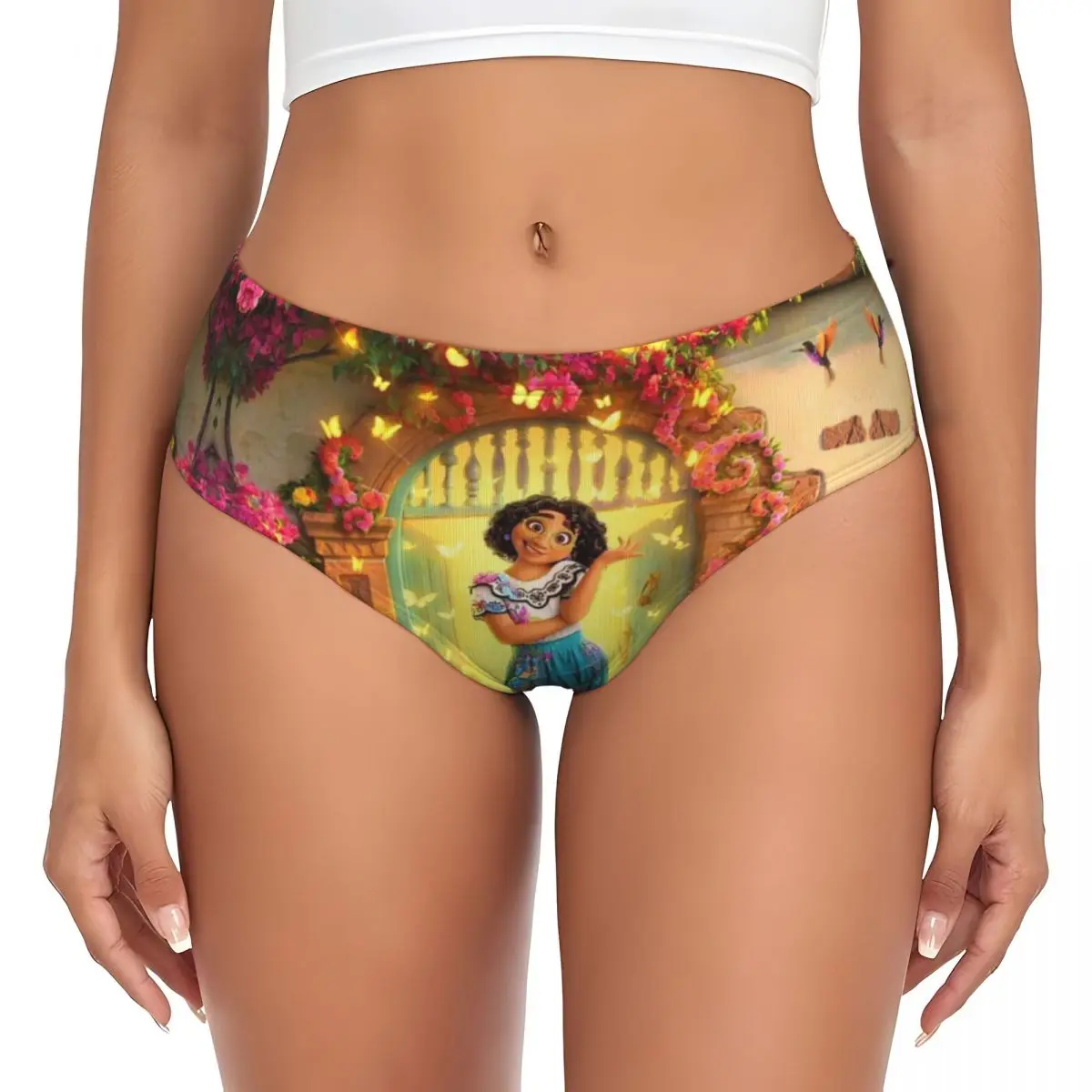 Custom Encanto Mirabel Cartoons Briefs Underwear Women's Comfortable Stretch Panties