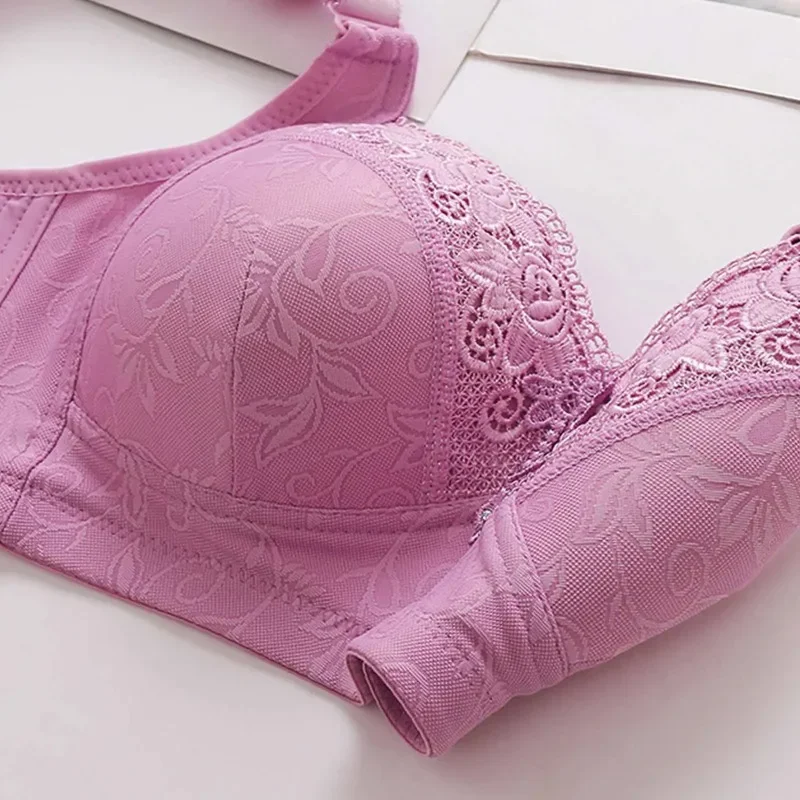 여성을위한 브래지어를 밀어 대형 풀 컵 조정 무선 레이스 원활한 Bralette 탑 큰 유방 원활한 속옷