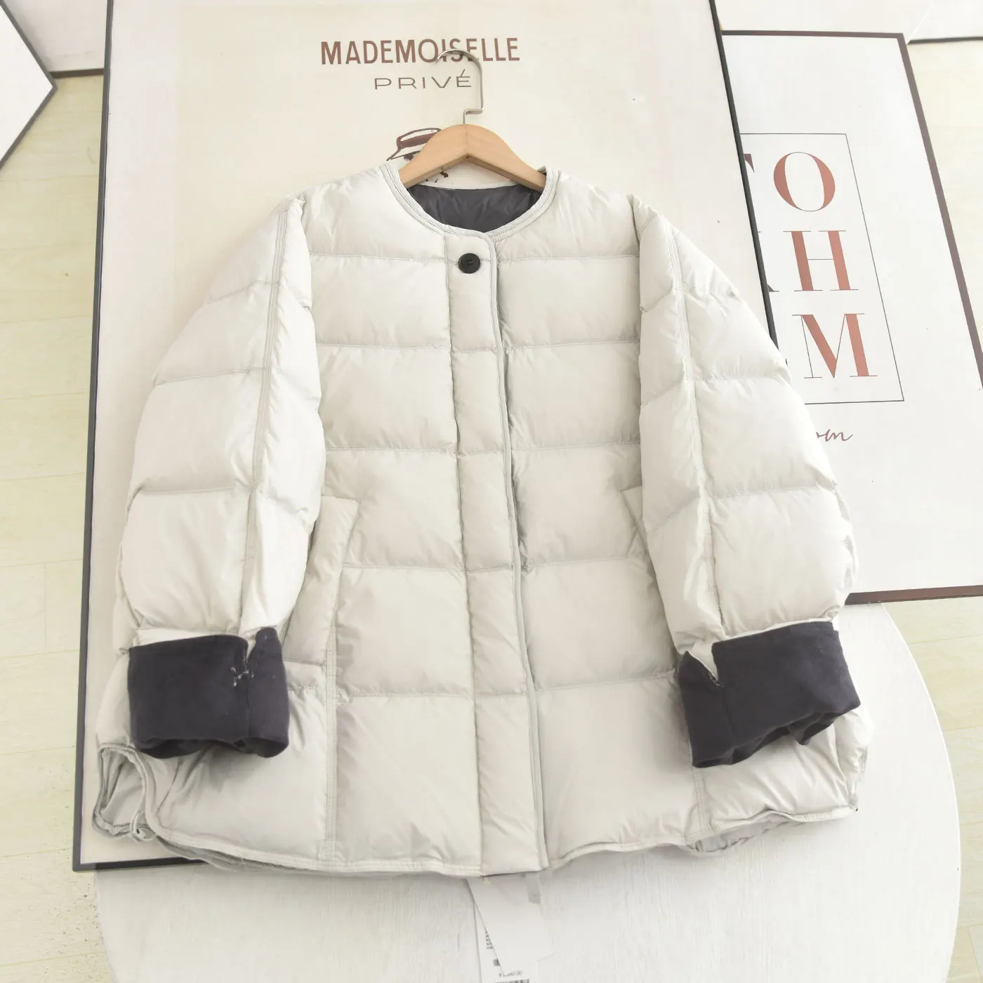 

Модный круглый свободный женский пуховик Jaet 2025, зимняя Sli Lazy Sle, универсальная утягивающая верхняя одежда, пальто для женщин