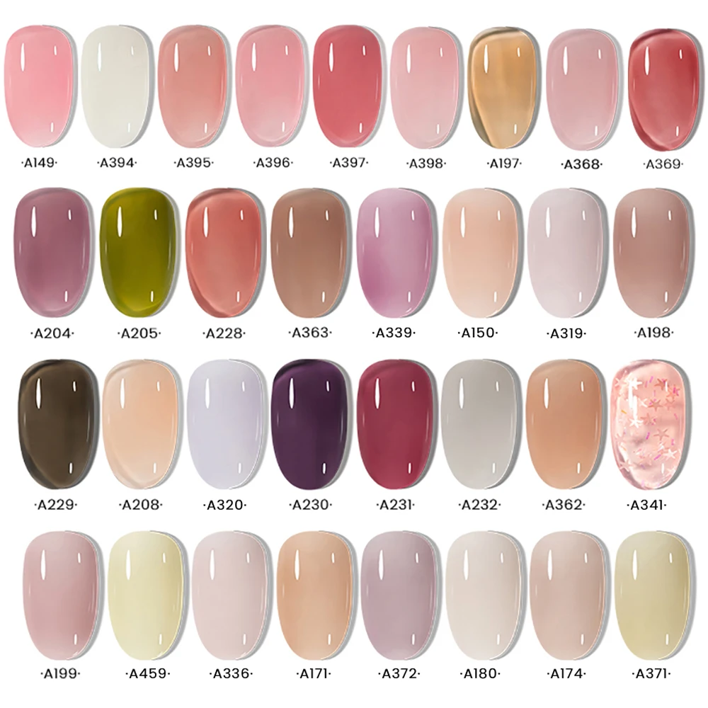 MAYCHAO Transparent Nude Jelly Gel Nail Polish Semi Permanent 7.3ml Top Coat Soak Off UV LED Varnish Nail Art Design Base Gel