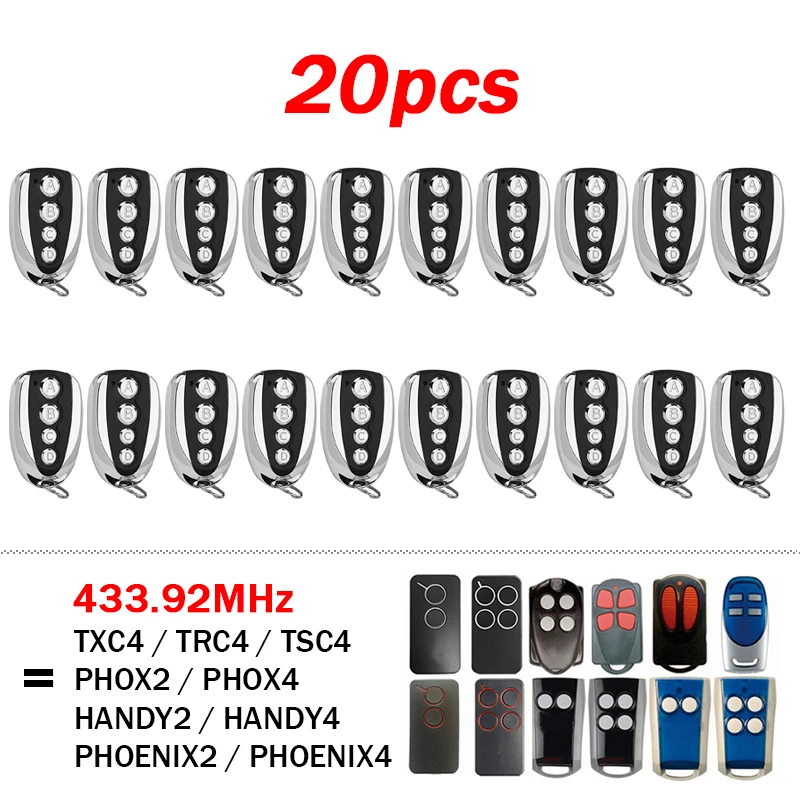 

For 433.92MHz PHOX HANDY PHOENIX 2 4 TSC4 TRC4 TXC4 PHOX2 PHOX4 PHOENIX2 Garage Door / Electric Gate Remote Control 100% Clone