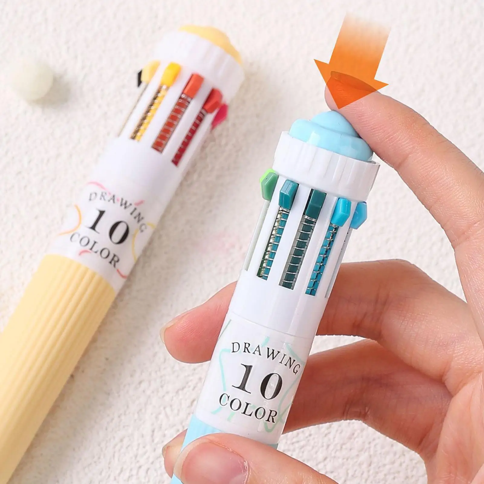6 Pieces Drawing Ballpoint Pen Set 60 Colors Fine Point Smooth Writing Retractable Ballpoint Pens 10-in-1 Colored Ballpoint Pen