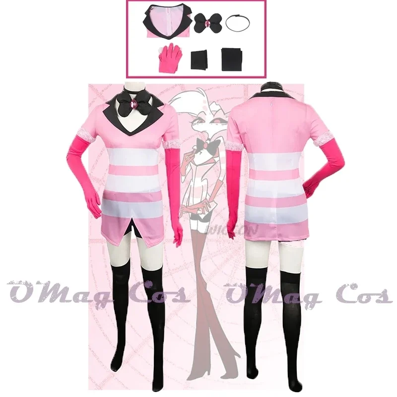 Kostuum Hazbin Cosplay Hotel Dust Angel Cosplay Kostuum Uniform Vrouwen Meisjes Verjaardagsfeestje Jurk Halloween Carnaval Pak cosplay