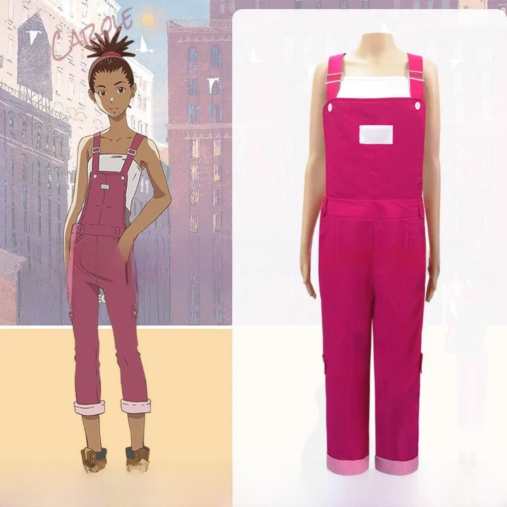 Disfraz de cosplay de anime de Caroll y Tuesday con overol, temática de Halloween, personaje de dibujos animados, moda femenina, ropa para actuaciones escénicas