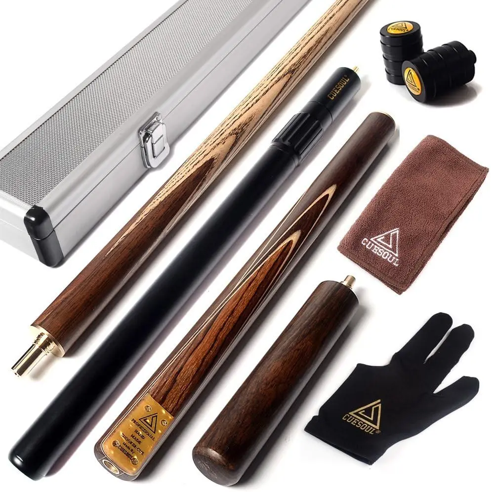 

3/4 Jointed Snooker Cue 57 inch Handcraft with Extension/Joint Protector Packed in Leatherette Cue Bag