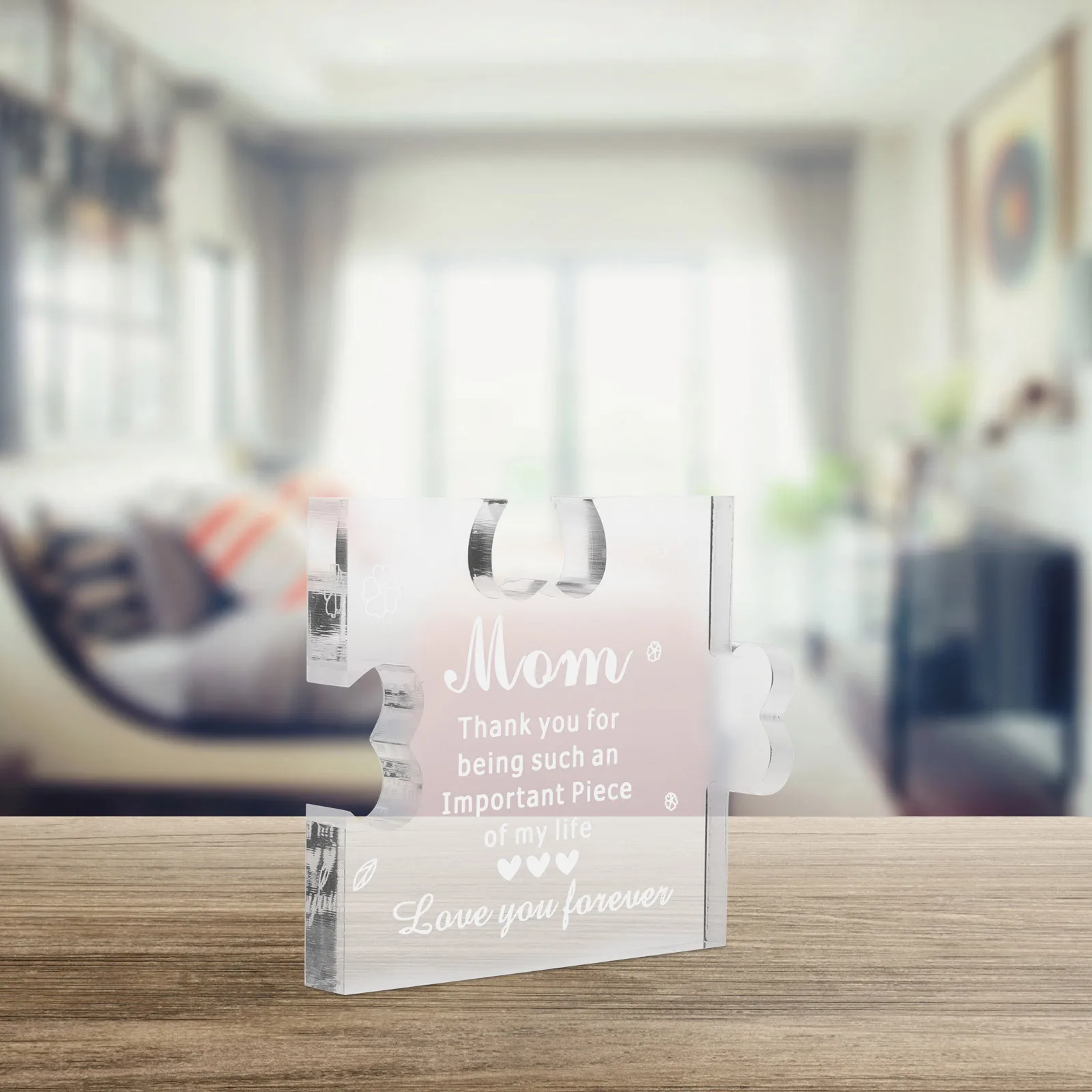 

Mother's Day Acrylic Puzzle Desktop Ornament Stylish Table Decoration Party Centerpiece Home Mom Gift Mothers Day Decorations
