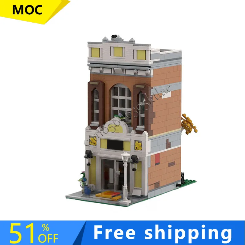 

Popular 1229 PCS MOC Medieval Luxury Birch Bar Modular Model Architecture Building Block Diy Education Assembly Kids Toys Gifts
