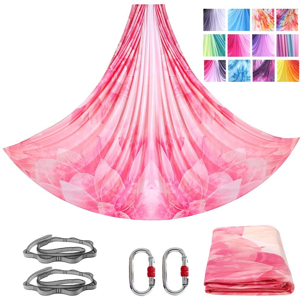 5M nylon color yoga hammock air yoga swing hammock kit indoor gym acrobatics silk dance anti-gravity hammock